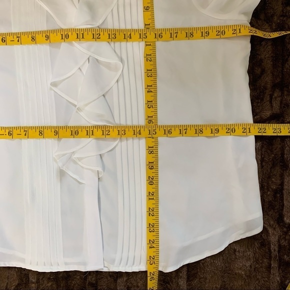Calvin Klein New With Tags XL Ruffled Button-Front White  Top - Picture 8 of 9